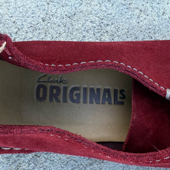 Clarks Originals FARAWAY FIELD red suede Oxford shoes size 7 1/2 (7.5) women’s - Picture 6 of 12